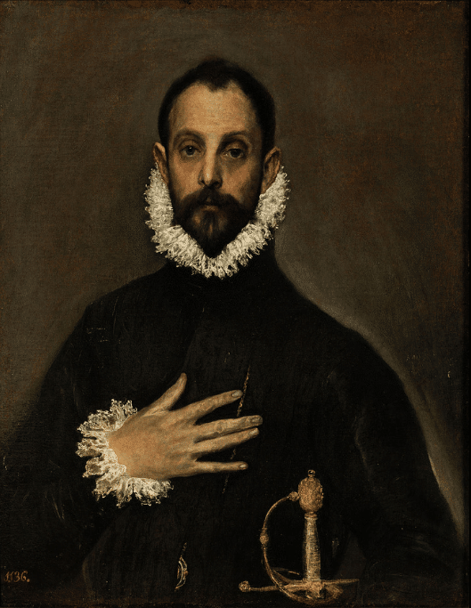 Retrato de El caballero de la mano en el pecho, obra icónica de El Greco